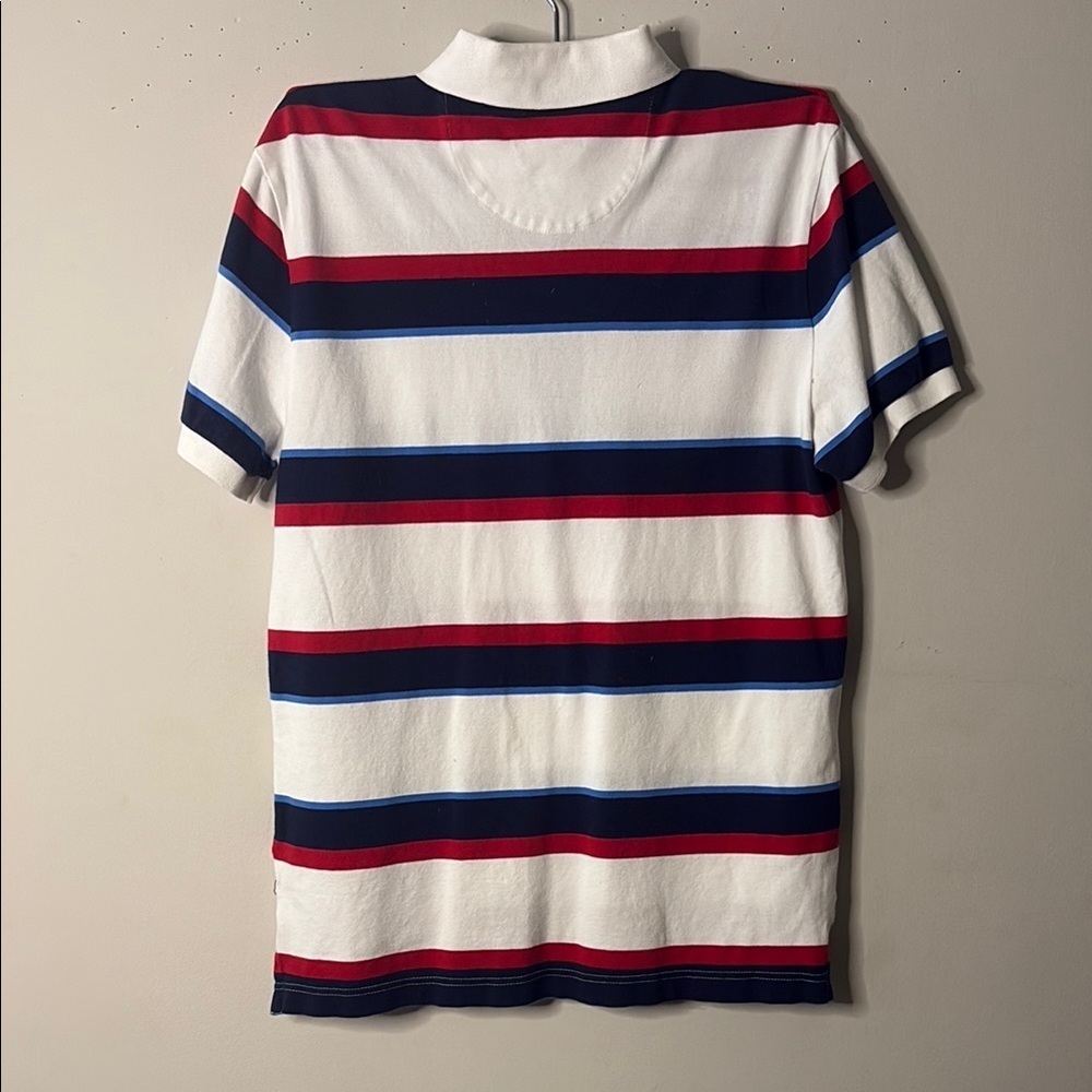 Chaps Red and Blue Polo Shirt Classic Striped Design - Picture 8 of 14